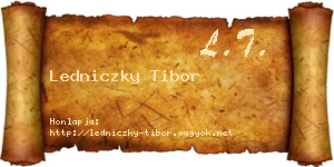 Ledniczky Tibor névjegykártya